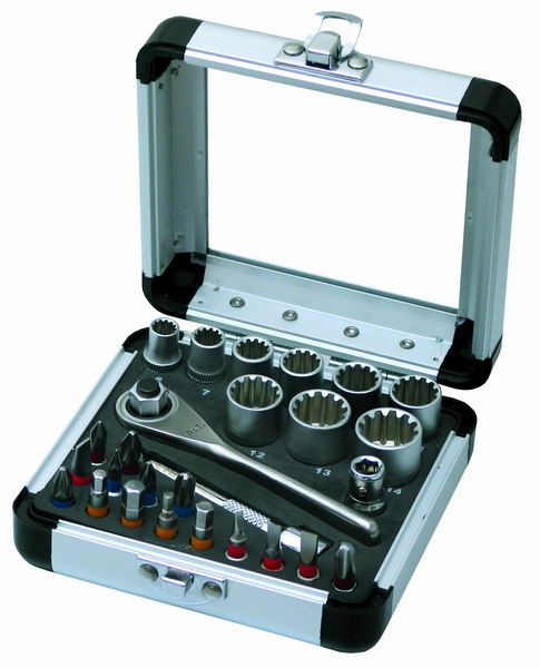 Sada hlavíc a bitov 1/4" SPLINE 28 dielov