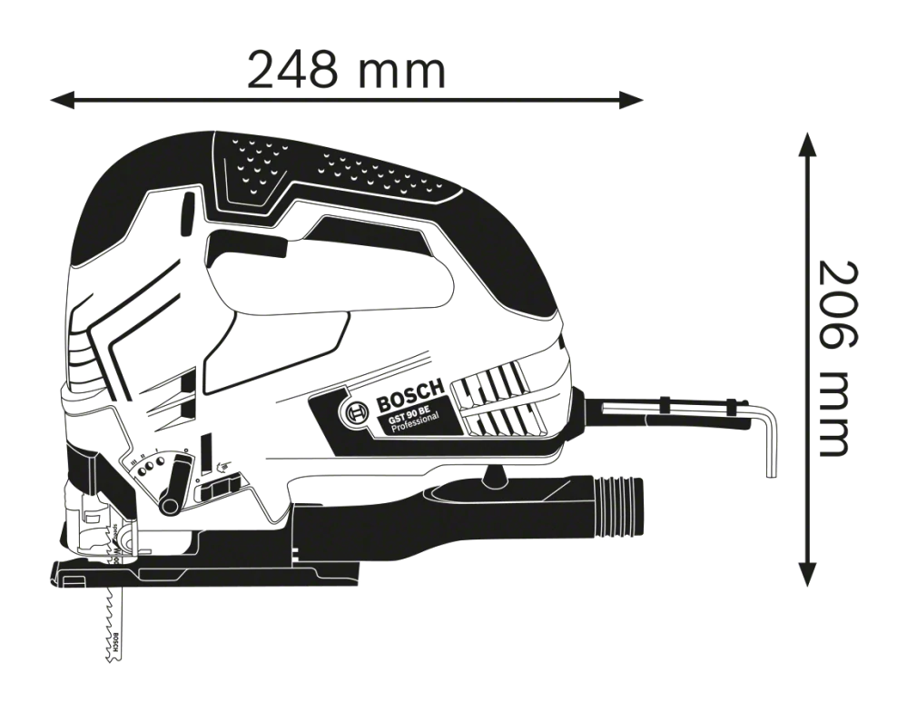 BOSCH GST 90 BE Professional + Kufor