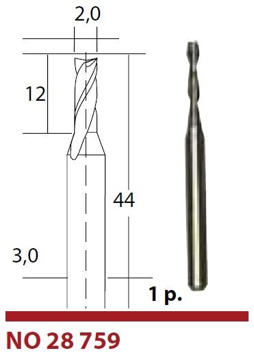 Tvrdokovová fréza 2.0mm PROXXON 28759
