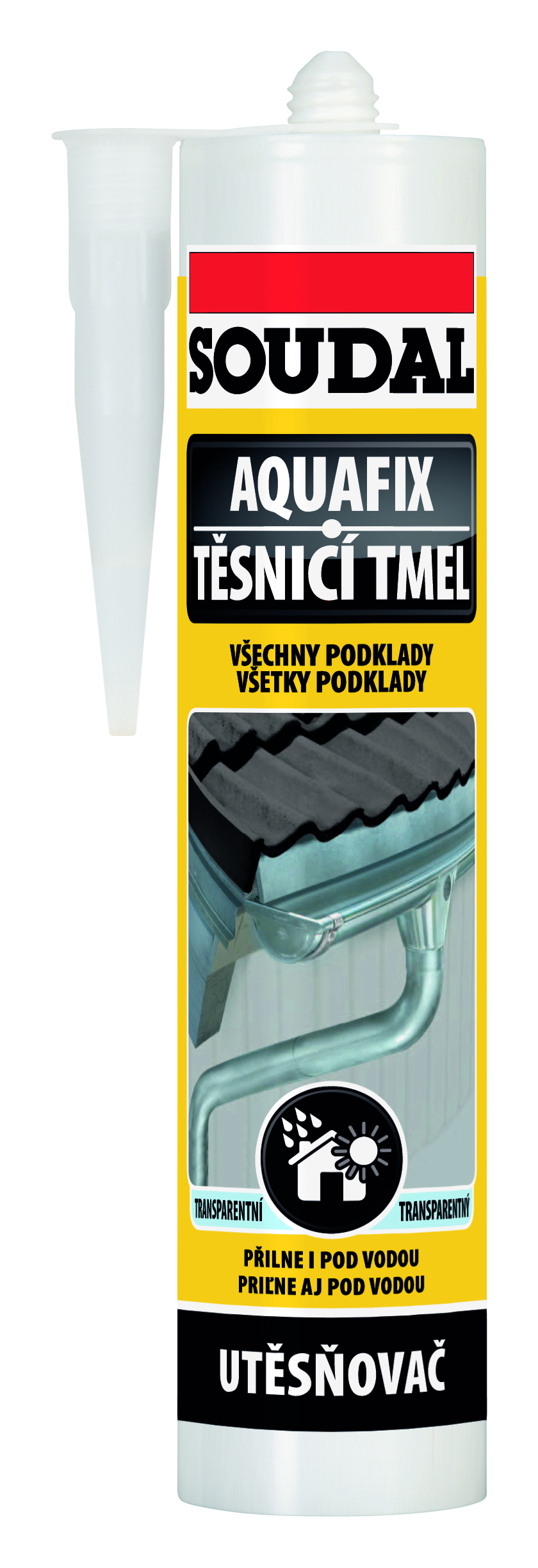 SOUDAL AQUAFIX tesniaci tmel 300ml, transparentné