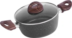 MagicHome Hrniec 20cm 2,2 lit. s pokrievkou Black Marble Line