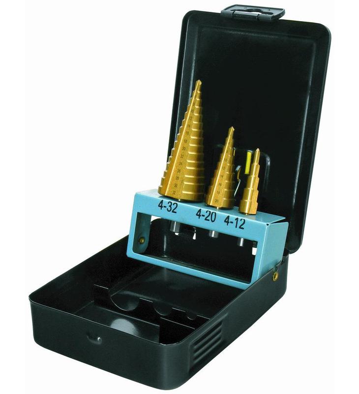 Sada stupňovitých vrtákov PROTECO TiN