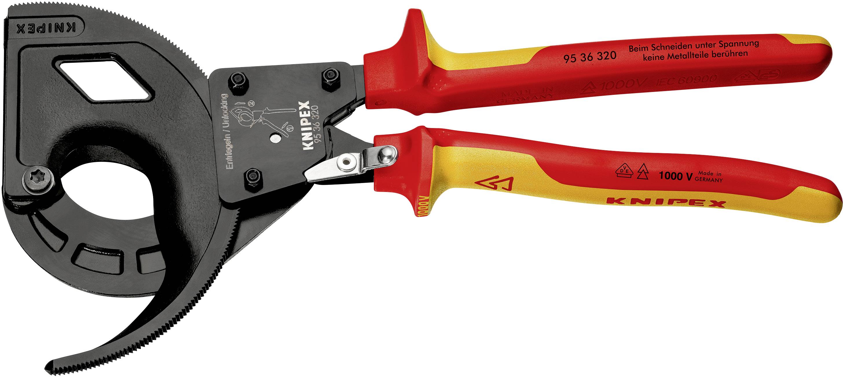 Kliešte na káble račnové Knipex 320 mm VDE 1000V 9536320