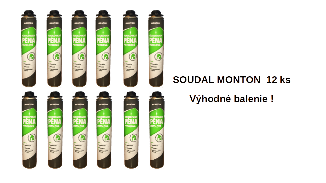 SOUDAL MONTON montážna pena nizkoexpanzná pištoľová 750ml 12 ks