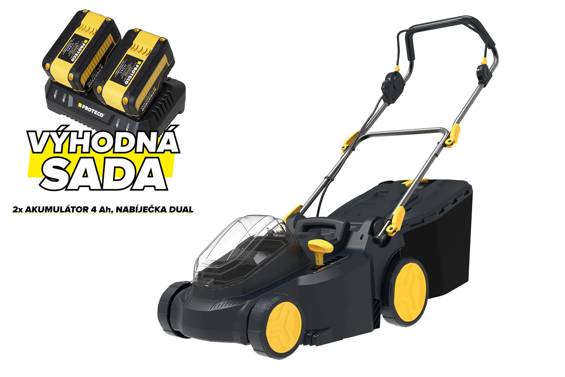 Akumulátorová kosačka PROTECO 38cm sada