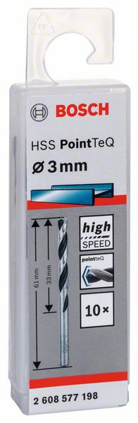 BOSCH HSS PointTeQ 3,0 mm 10ks