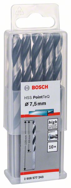 BOSCH HSS PointTeQ 7,5 mm 10ks