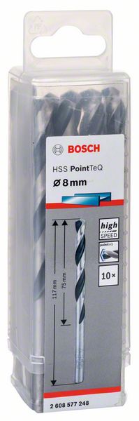 BOSCH HSS PointTeQ 8,0 mm 10ks