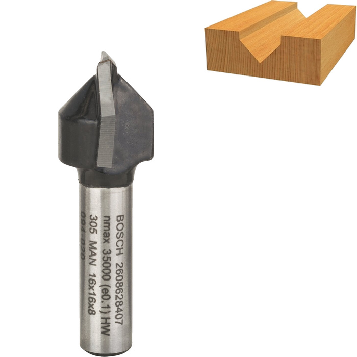 Fréza na drážky tvaru V BOSCH PRO, D 16 mm - 2608628407
