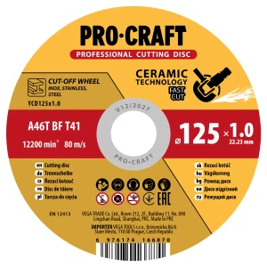 Rezný kotúč PROCRAFT ceramic 125x1,0mm