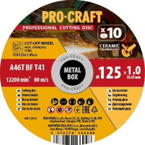 Rezný kotúč PROCRAFT ceramic 125x1,0mm 10 ks