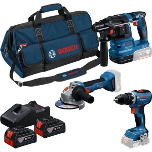 BOSCH sada náradia GSR 18V-65 + GBH 18V-22 + GWS 18V-8 + 2 X GBA 4.0 Ah + GAL 18V-40 + taška