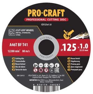 Rezný kotúč PROCRAFT 125x1,0mm