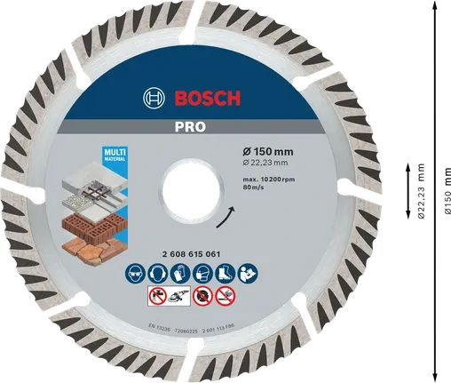 Diamantový kotúč BOSCH PRO Multi Material 150mm
