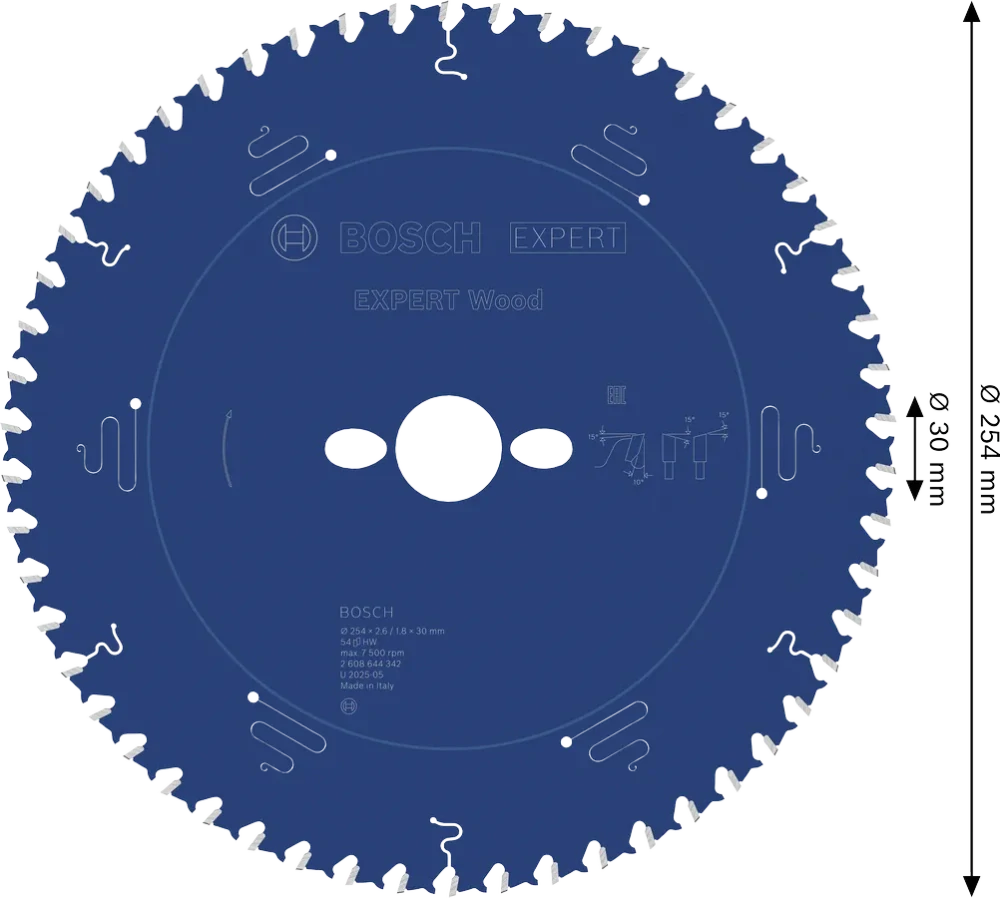 BOSCH Expert for Wood 254x2,6x30 54z