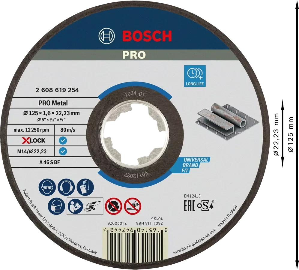BOSCH X-LOCK Expert for Metal 125mm