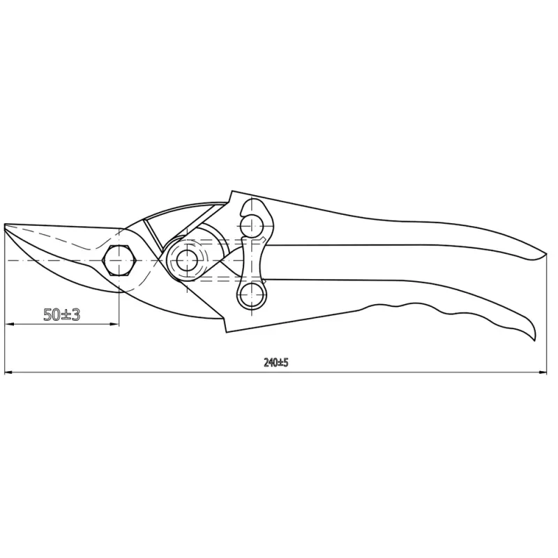 Nožnice na plech ROSTEX 2325, 240mm pravé