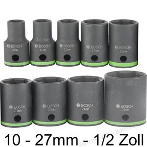 9-dielna sada 1/2" násuvných kľúčov BOSCH 10-27mm