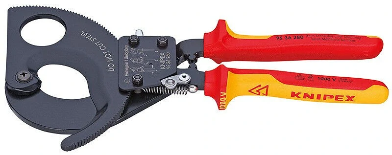 Kliešte na káble račnové Knipex 280 mm VDE 1000V 9536280