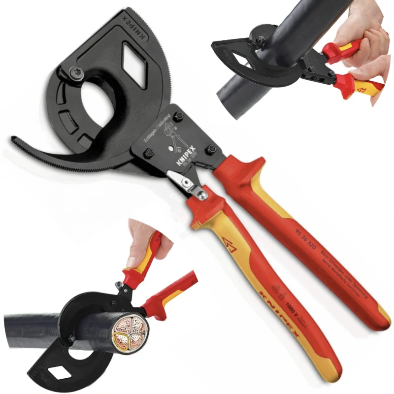 Kliešte na káble račnové Knipex 320 mm VDE 1000V 9536320
