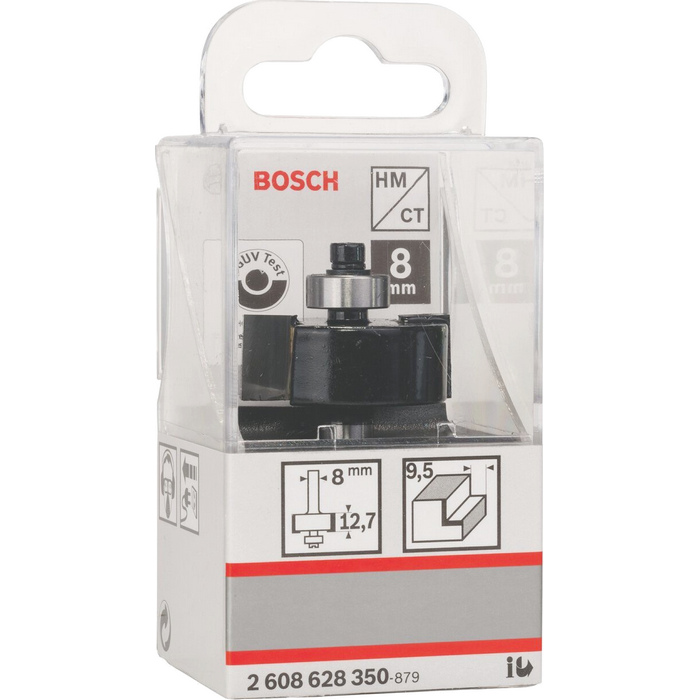 Falcovacia fréza BOSCH s vodiacim ložiskom, dvojnožová, šírka 9,6 mm - 2608628350