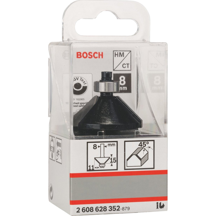 Fazetová fréza BOSCH, s vodiacim ložiskom, stopka 8 mm - 2608628352