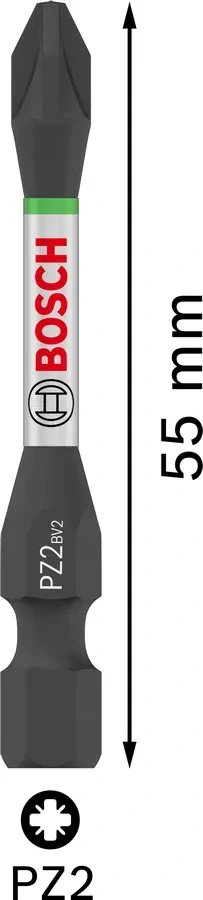 Skrutkovací hrot BOSCH Impact Control PZ2, L 55 mm