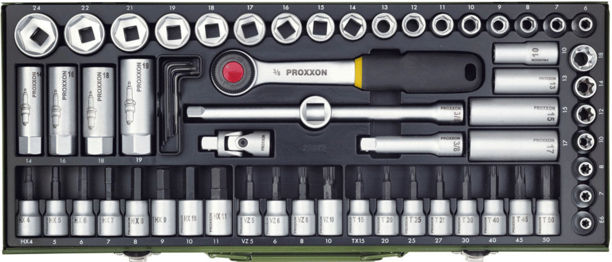 Gola sada PROXXON 65-dielna 3/8" 23112