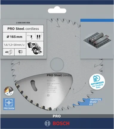 Pilový kotúč BOSCHPRO Steel cordless 165x1,6x20mm
