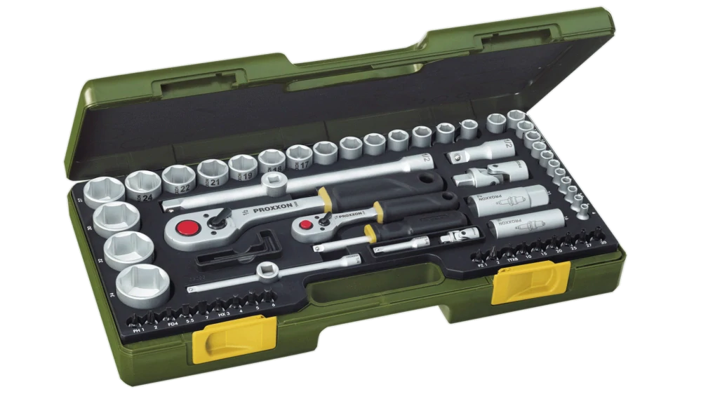 Gola sada PROXXON 65-dielna 1/4" a 1/2" 23286