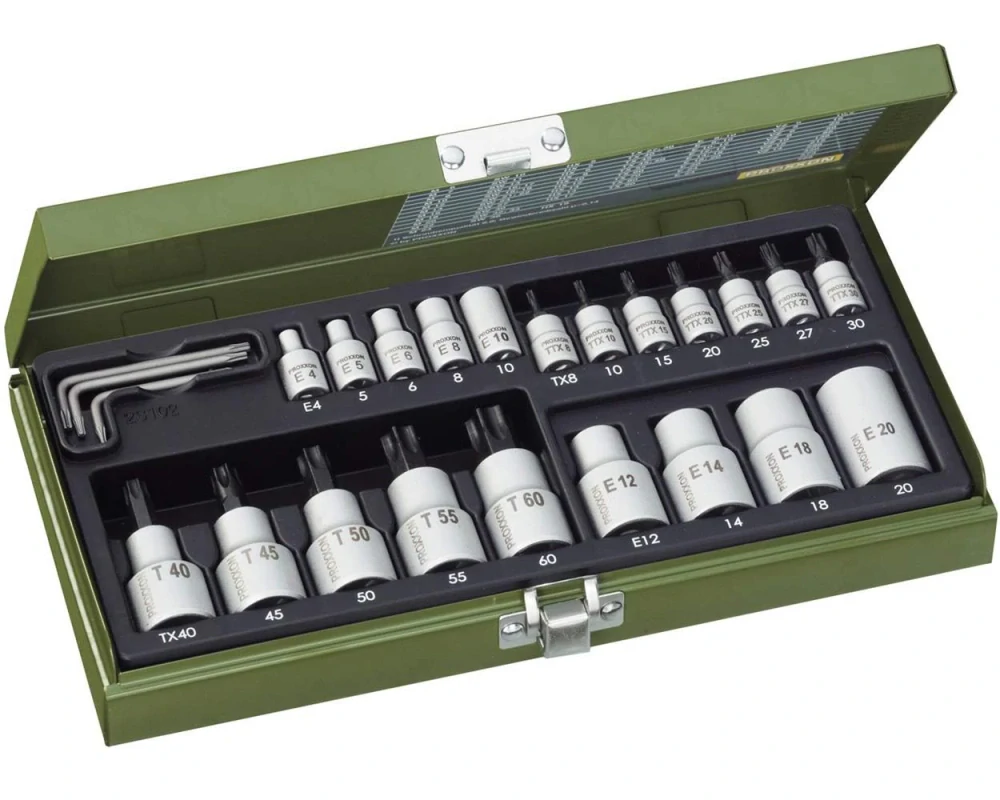 Sada TORX hlavíc PROXXON 23-dielna 1/4" a 1/2" 23102