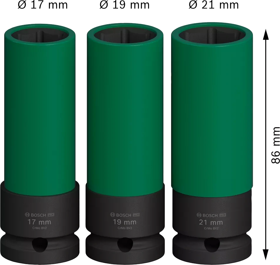 3-dielny set 1/2" násuvných kľúčov BOSCH PRO