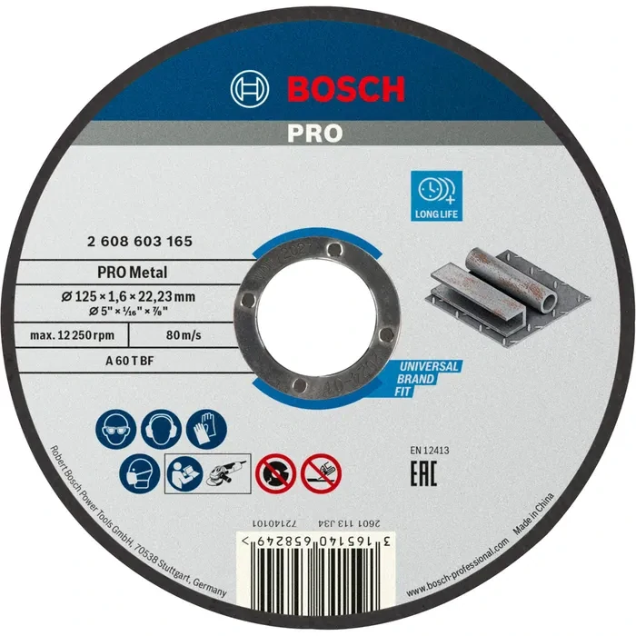 Rezný kotúč BOSCH PRO Metal 125mmx1.6mm - 100 ks