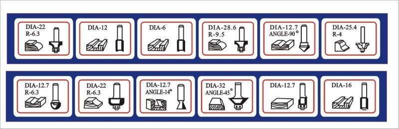 Sada HM fréz 8 mm stopka, 12 dielna