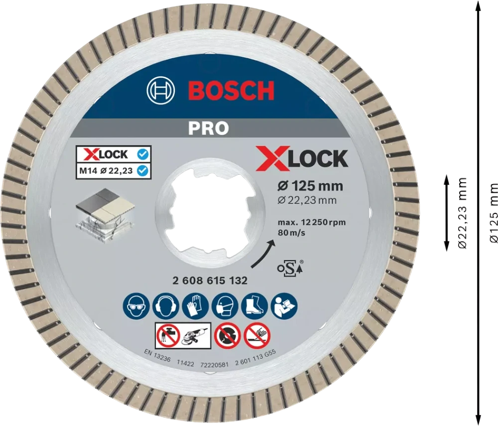 BOSCH X-LOCK Best for Ceramic ExtraClean Turbo 125mm