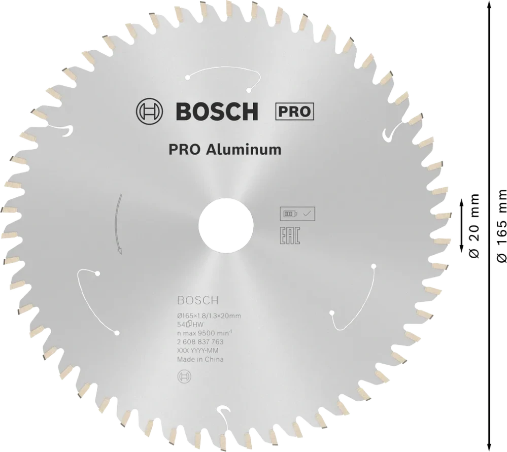 Pilový kotúč BOSCH Aluminium 165x1,8x20mm