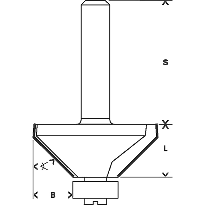Fazetová fréza BOSCH, s vodiacim ložiskom, stopka 8 mm - 2608628352