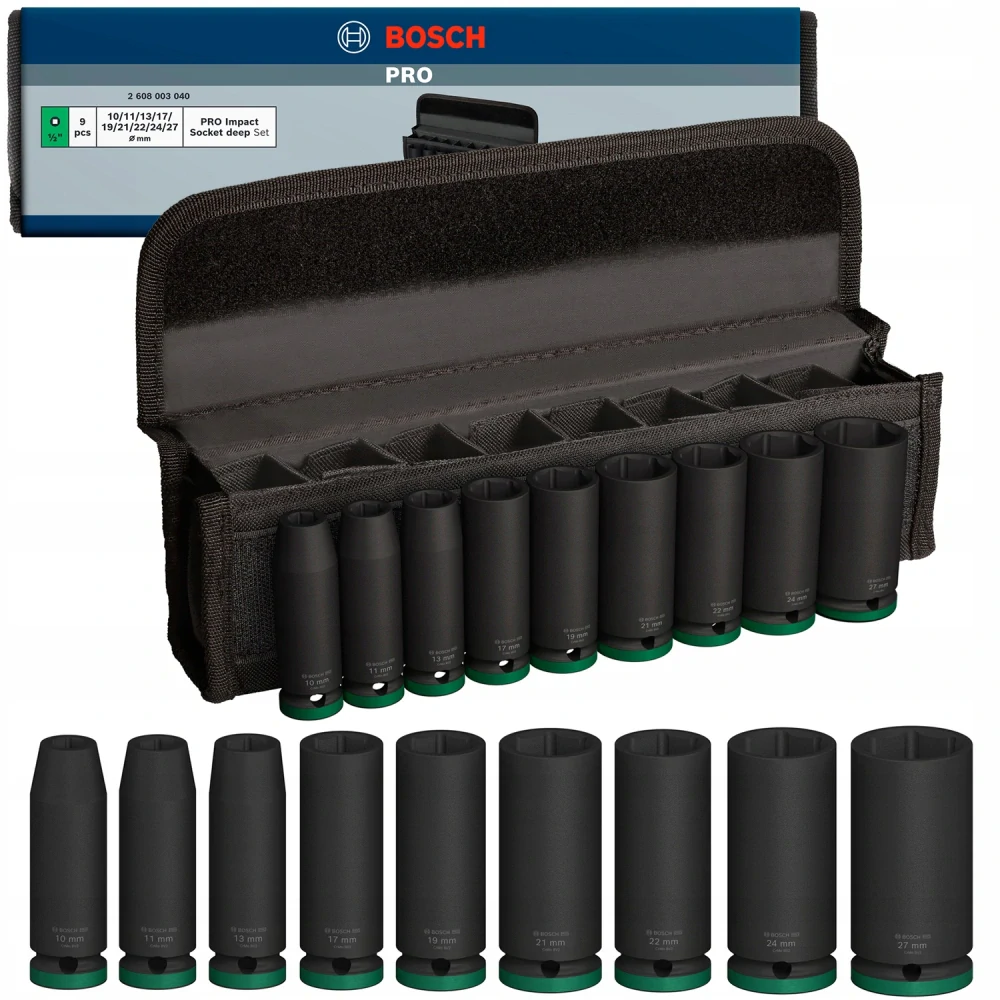 Sada BOSCH PRO Impact Socket Set, 1/2" predĺžené 10-27mm