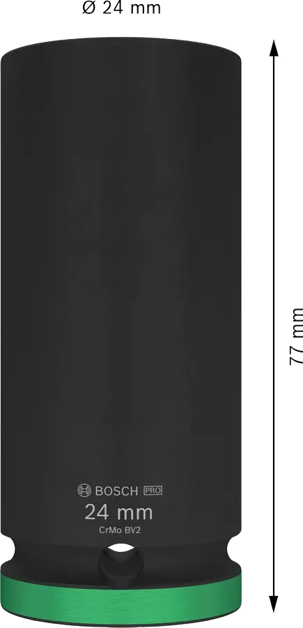 Nástrčný kľúč BOSCH PRO Impact Socket 24mm dlhý