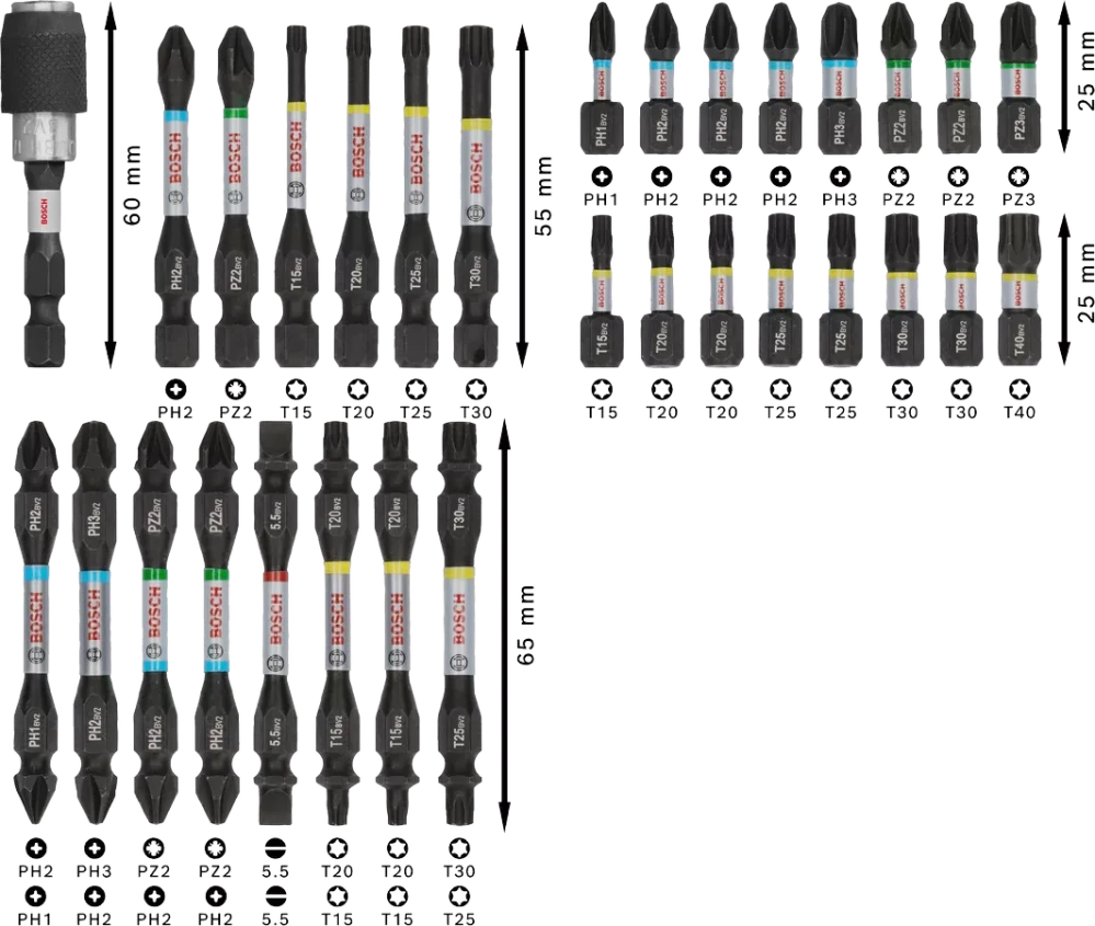 Sada bitov BOSCH PRO Impact 31 ks