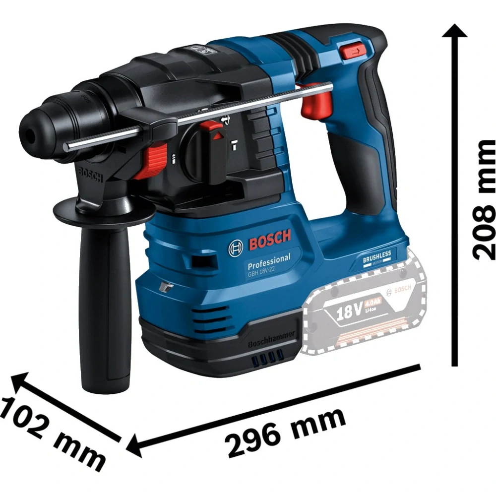 BOSCH sada náradia GSR 18V-65 + GBH 18V-22 + GWS 18V-8 + 2 X GBA 4.0 Ah + GAL 18V-40 + taška