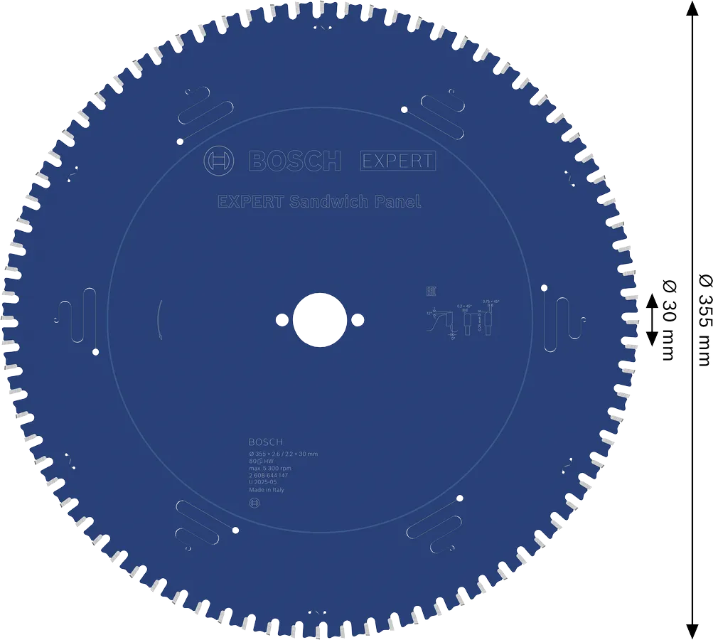 BOSCH Expert for Sandwich Panel 355x2,6x30 80z