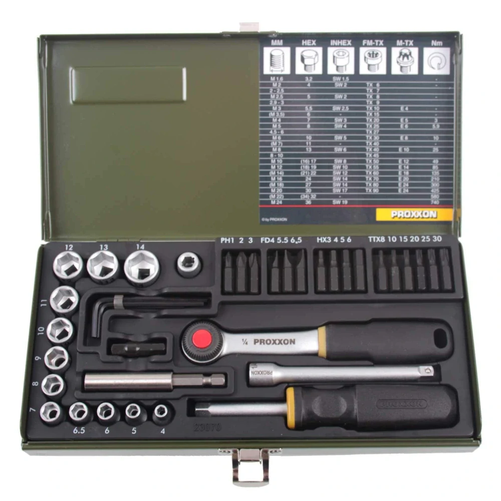 Gola sada PROXXON 35-dielna 1/4" 23070