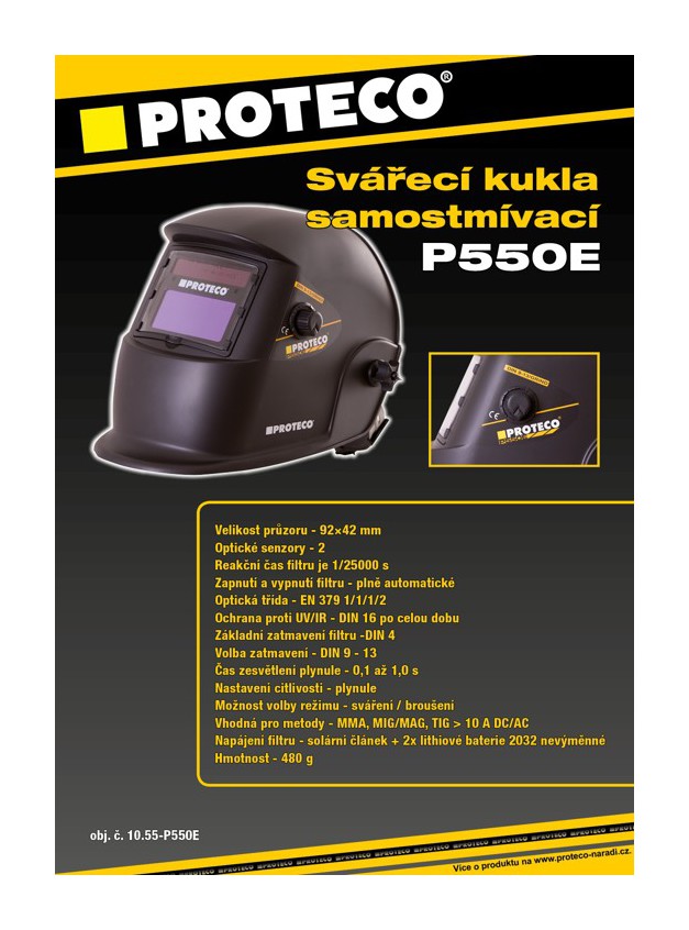 Automatická zváracia kukla PROTECO P-550S