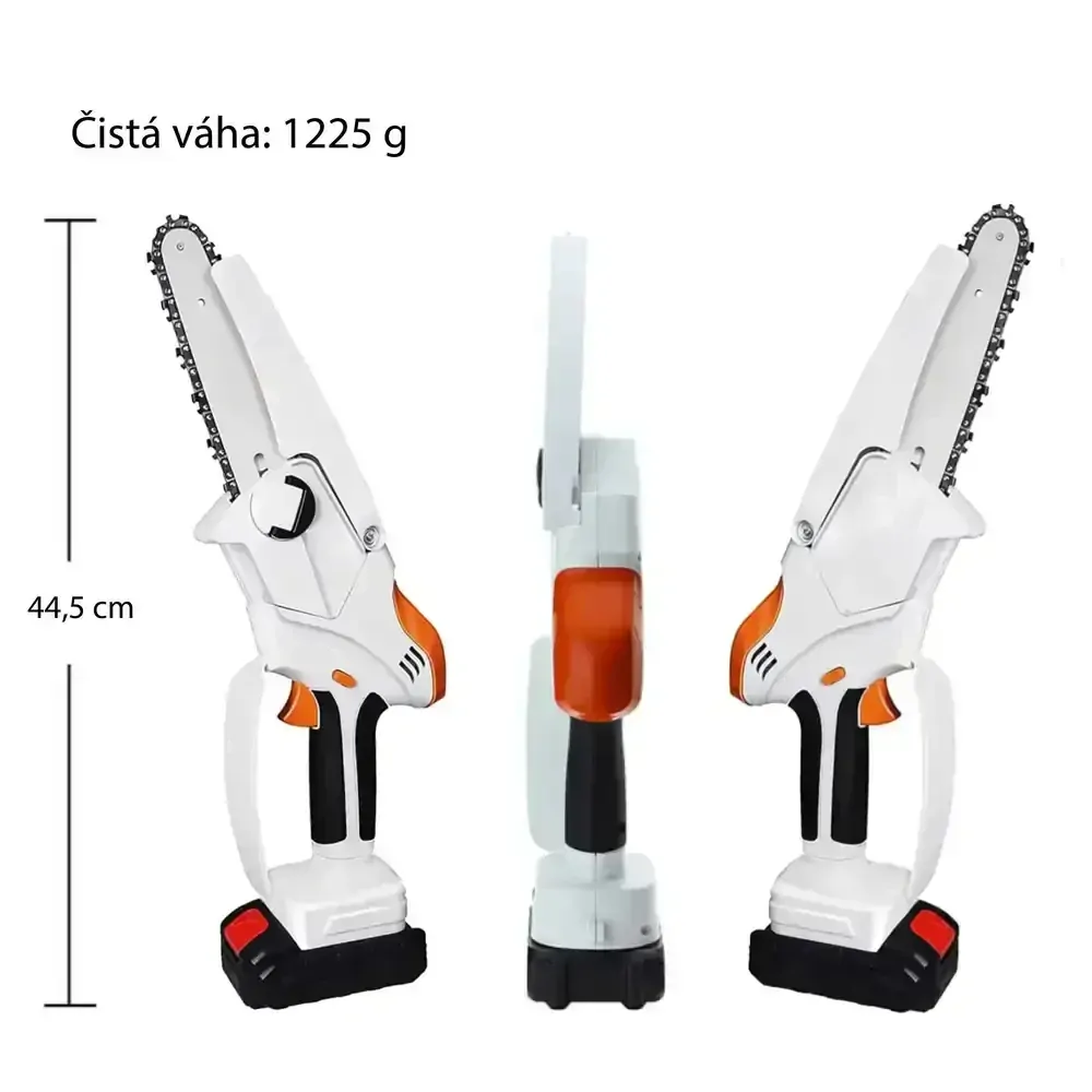 Reťazová akumulátorová píla, lišta 15 cm, 2x batéria 2Ah