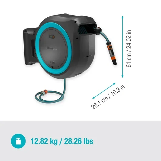 Aku nástenný box GARDENA PowerRoll XL - súpr, 35m, tyrkys