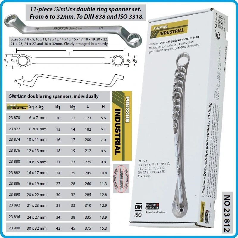 PROXXON Očkové kľúče Proxxon 23812 6 - 32 mm (Sada 11 dielov)