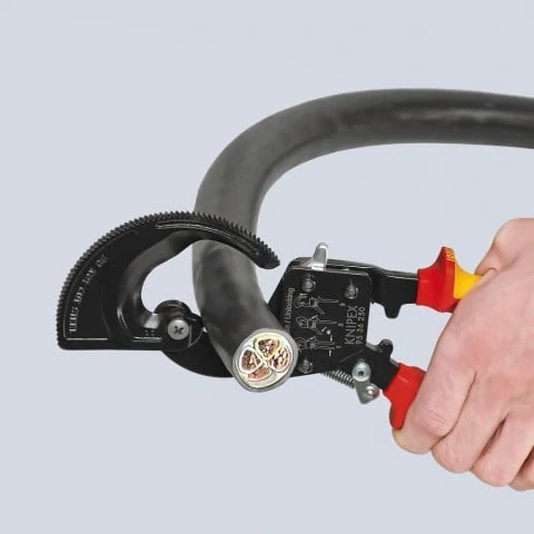 Kliešte na káble račnové Knipex 250 mm VDE 1000V 9536250