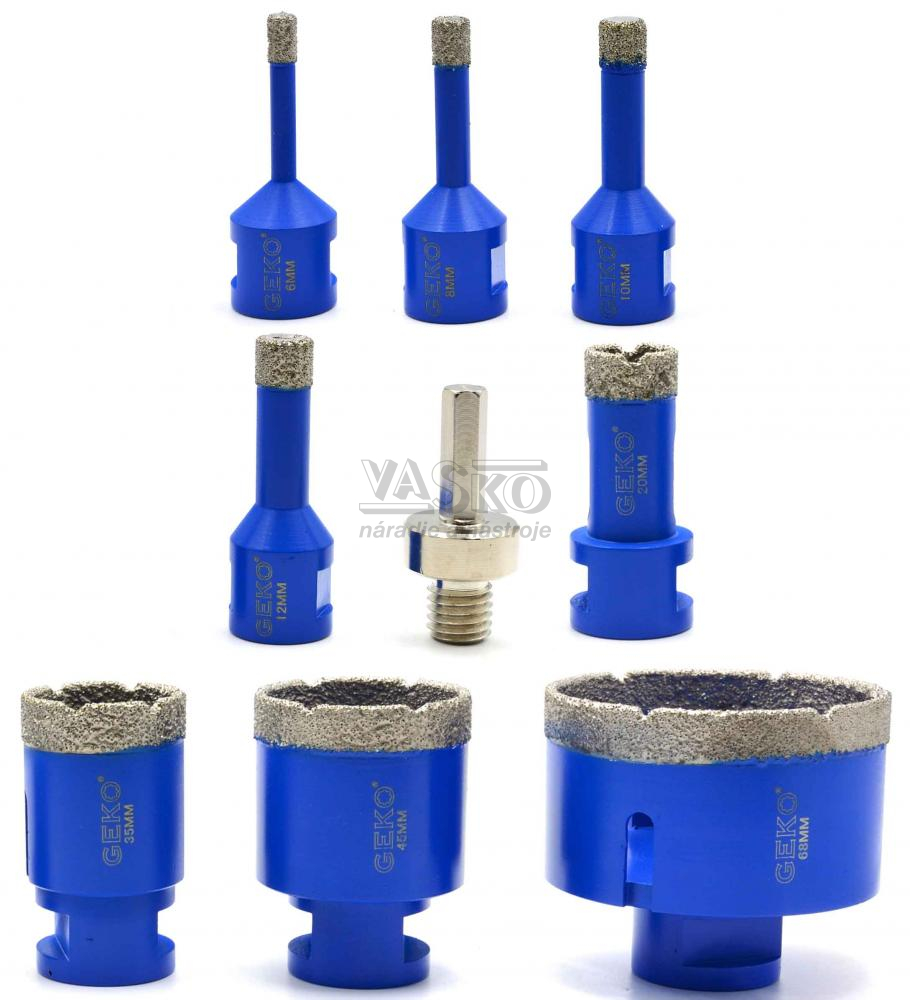 Sada koruniek M14 - 6, 8, 10, 12, 20, 35, 45, 68 mm