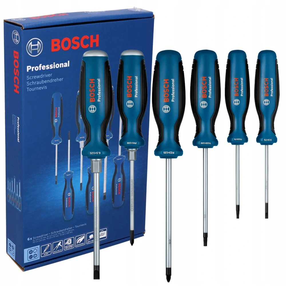 Sada úderových a bezúderových skrutkovačov BOSCH SL/PH/PZ/TX Professional